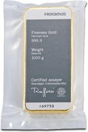 1,000 grams Gold Bullion in blister Back