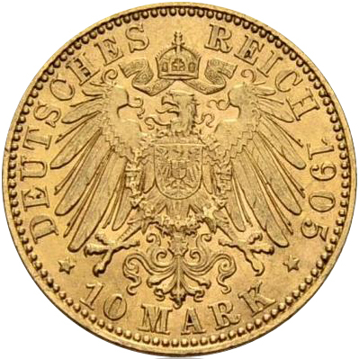 10 Mark König Friedrich August Sachsen Goldmünze