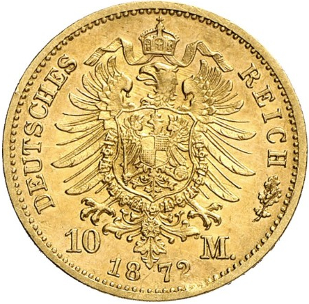 10 Mark König Johann von Sachsen Goldmünze