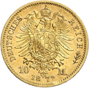 10 Mark König Johann von Sachsen Goldmünze
