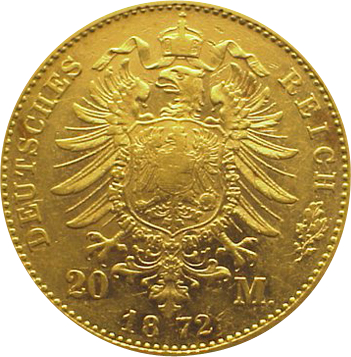 20 Mark König Ludwig II Goldmünze | Bayern | 1872-1873