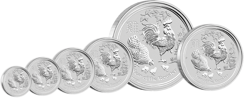 Lunar II Hahn 1 Unze Silbermünze 2017 differenzbesteuert