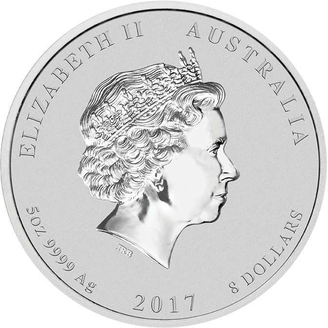 Lunar II Hahn 5 Unzen Silbermünze 2017 differenzbesteuert