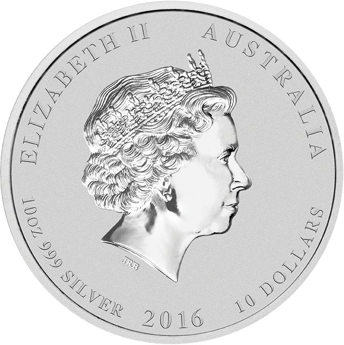 Lunar II Affe 10 Unzen Silbermünze 2016