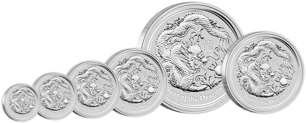 Lunar II Drache 2 Unzen Silbermünze 2012 differenzbesteuert