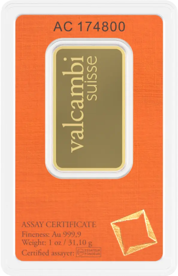 31,1 Gramm (1oz) Goldbarren | Valcambi