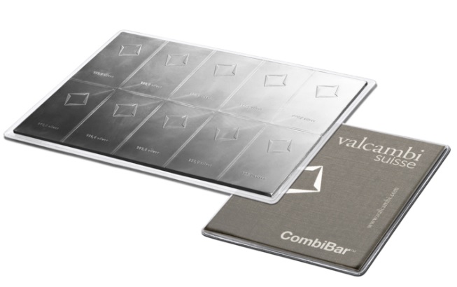 10 x 10g Silber Tafelbarren/Combibarren | Valcambi