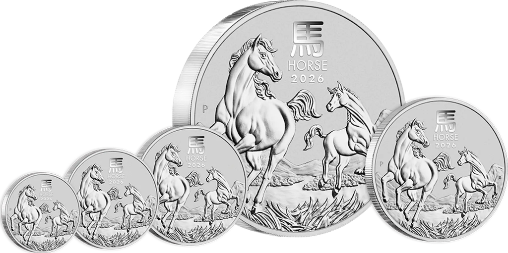 Lunar III Pferd 5 Unzen Silbermünze 2026
