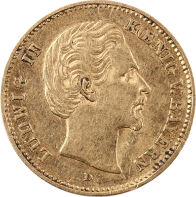 5 Mark König Ludwig II. Bayern Goldmünze | 1877 - 1878