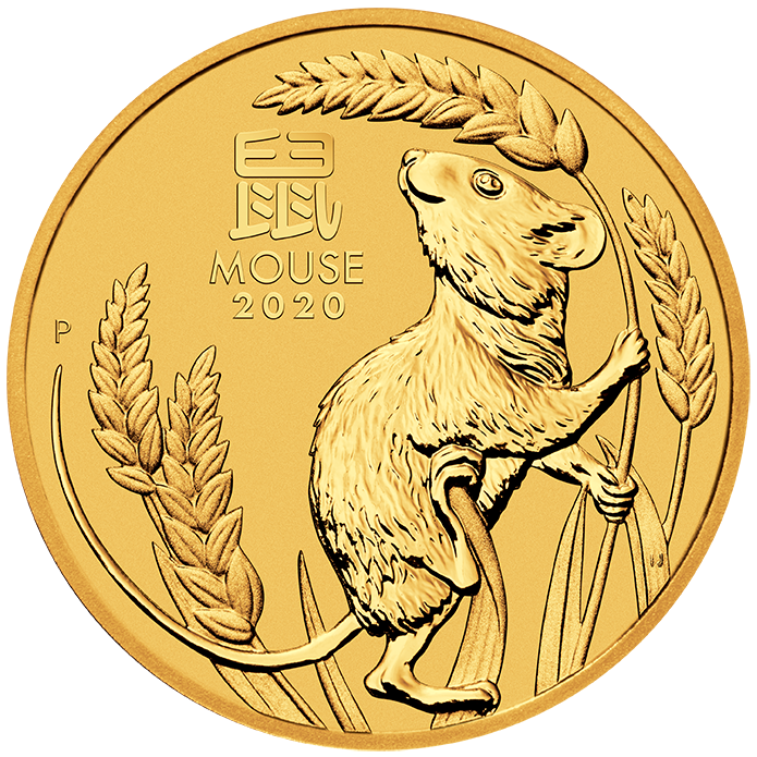 Lunar III Maus 1 Unze Goldmünze 2020