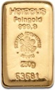 250 Gramm Goldbarren | Heraeus mit Zertifikat - gegossen