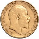 1/2 Pfund Sovereign Edward VII. Goldmünze | verschiedene Jahre