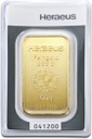 50 Gramm Goldbarren | Heraeus mit Zertifikat