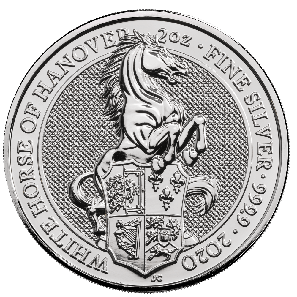 Queen's Beasts White Horse of Hanover 2 Unzen Silbermünze 2020 | differenzbesteuert