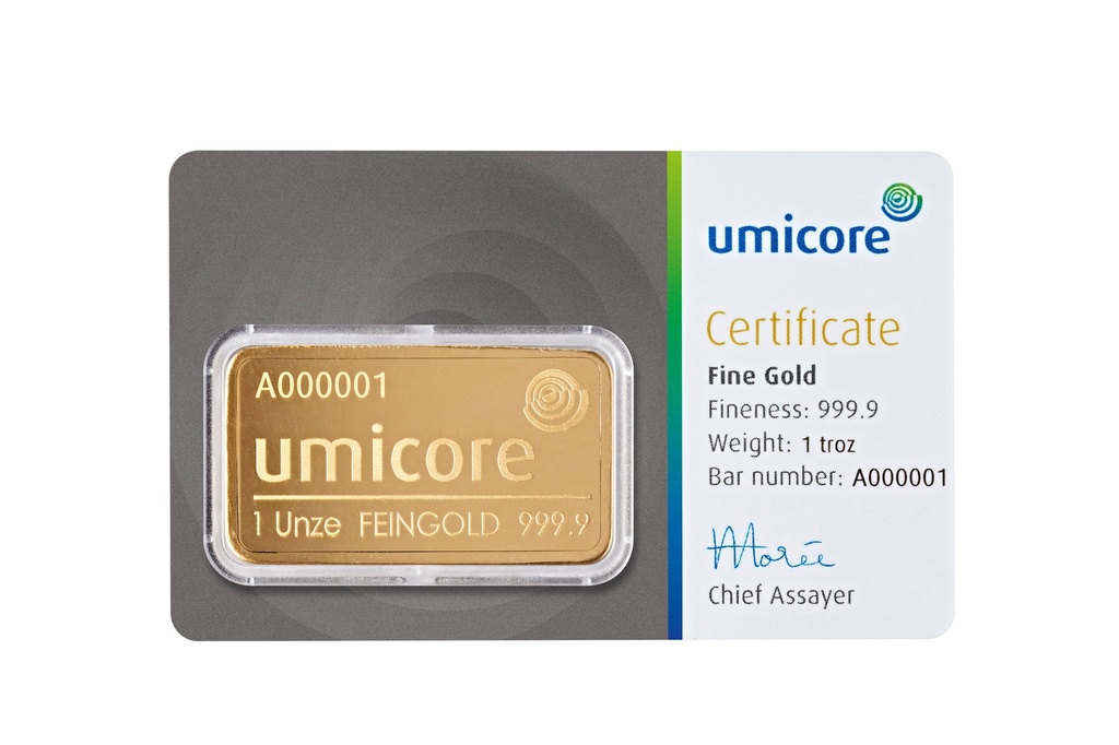 31,1 Gramm (1oz) Goldbarren | Umicore 