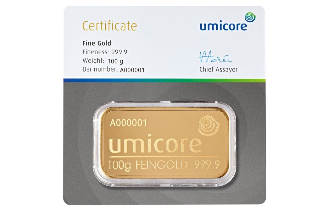 100 Gramm Goldbarren | Umicore