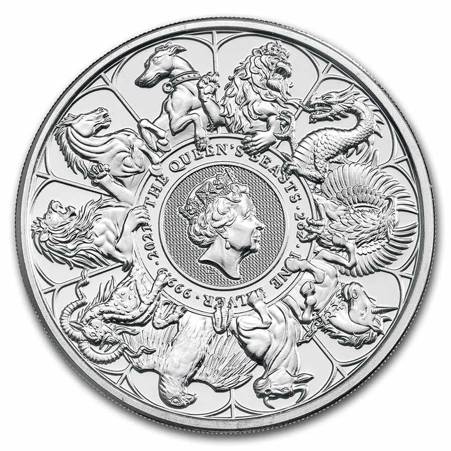 Queen's Beasts Completer 2 Unzen Silbermünze 2021 | differenzbesteuert