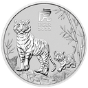 Lunar III Tiger 2 Unzen Silbermünze 2022 | differenzbesteuert