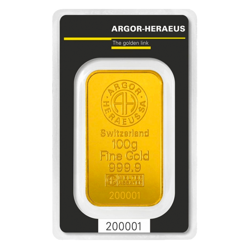 100 Gramm Goldbarren | Argor-Heraeus