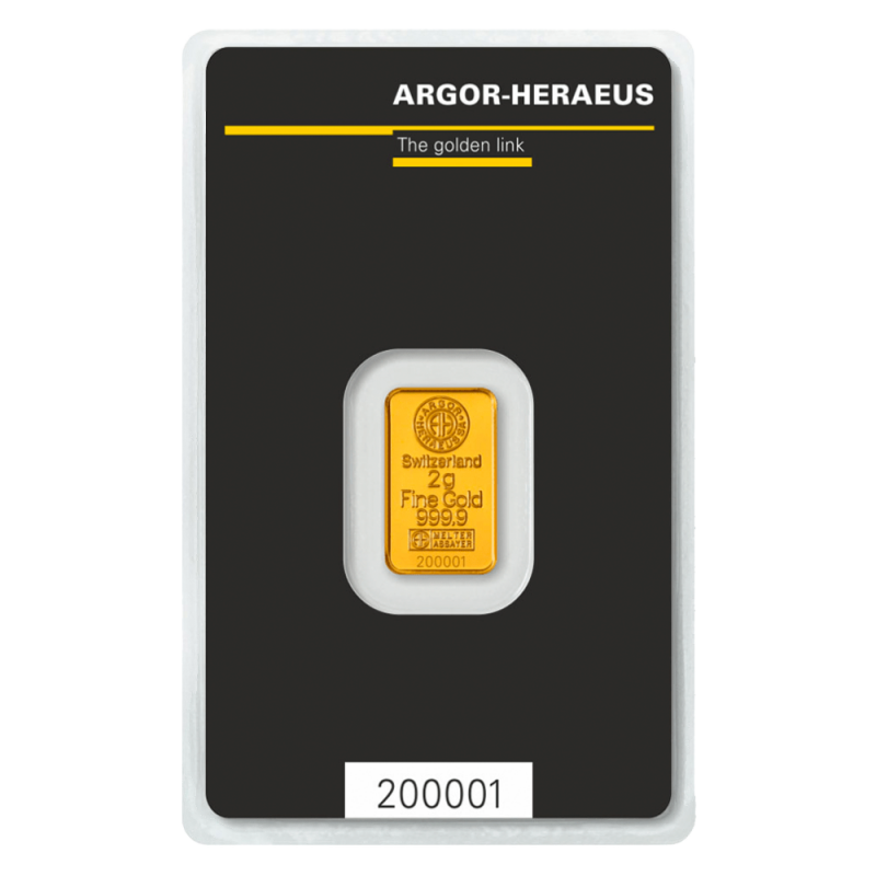 2 Gramm Goldbarren | Argor-Heraeus