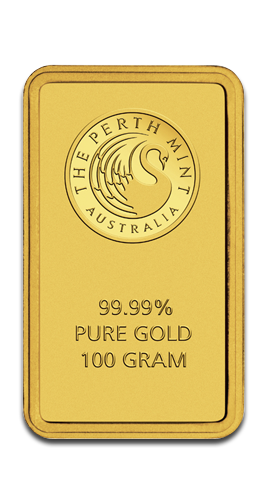 100 Gramm Goldbarren | Perth Mint mit Zertifikat - Känguru