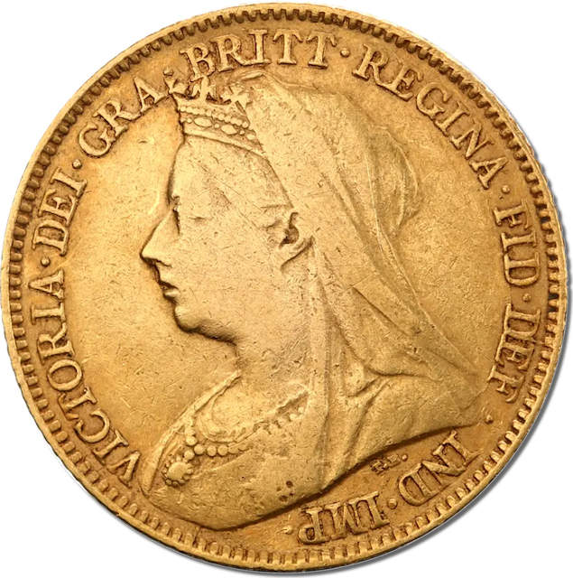 1/2 Pfund Sovereign Victoria Goldmünze verschiedene Jahre