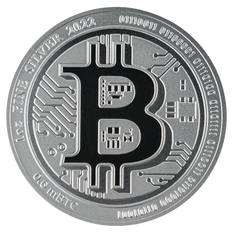 Niue Bitcoin 1 Unze Silbermünze 2022 | differenzbesteuert