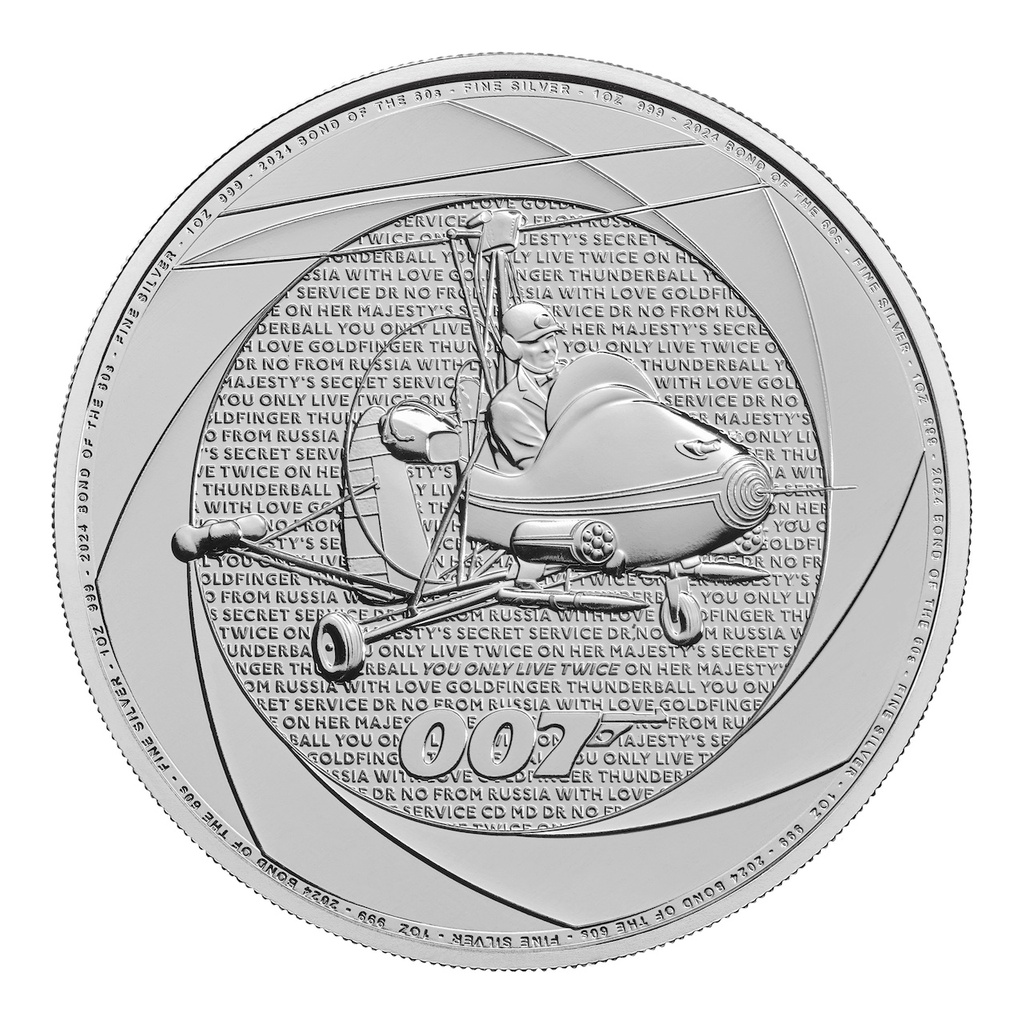 James Bond Sechs Jahrzehnte 007 - Bond of the 60s "Little Nellie"- 1 Unze Silbermünze 2024