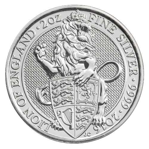 Queen's Beasts Lion of England 2 Unzen Silbermünze 2016 | differenzbesteuert