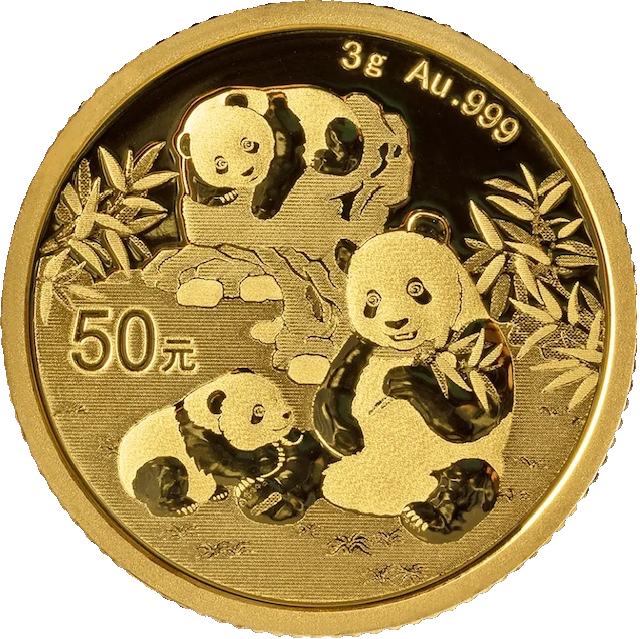 China Panda 3g Goldmünze 2025