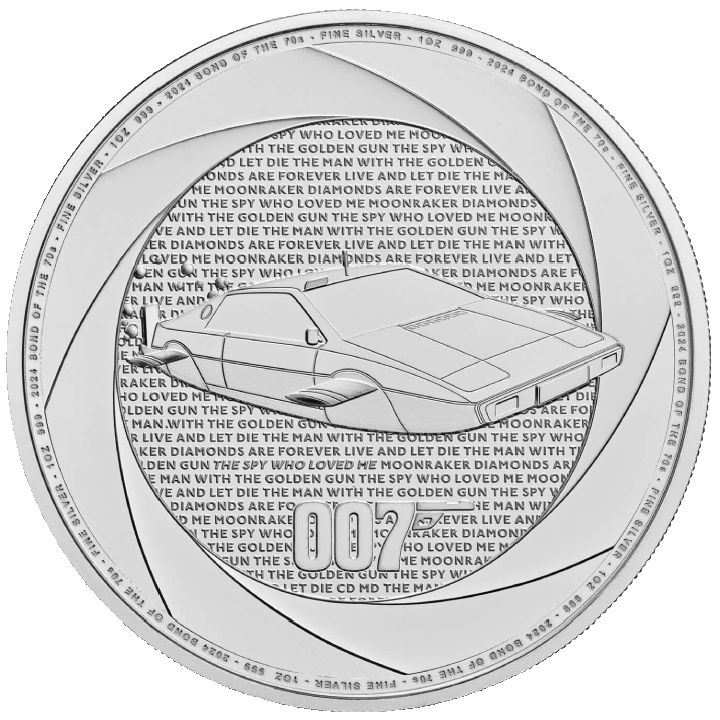 James Bond Sechs Jahrzehnte 007 - Bond of the 70s "Wet Nellie"- 1 Unze Silbermünze 2024 | differenzbesteuert