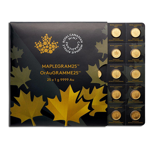 Maple Leaf 1 Gramm - 25 x 1 Gramm Goldmünzen