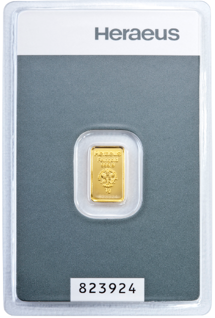 1 Gramm Goldbarren | Heraeus Kinebarren®