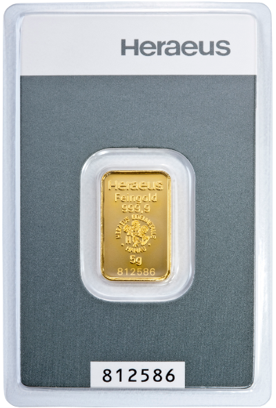 5 Gramm Goldbarren | Heraeus Kinebarren®
