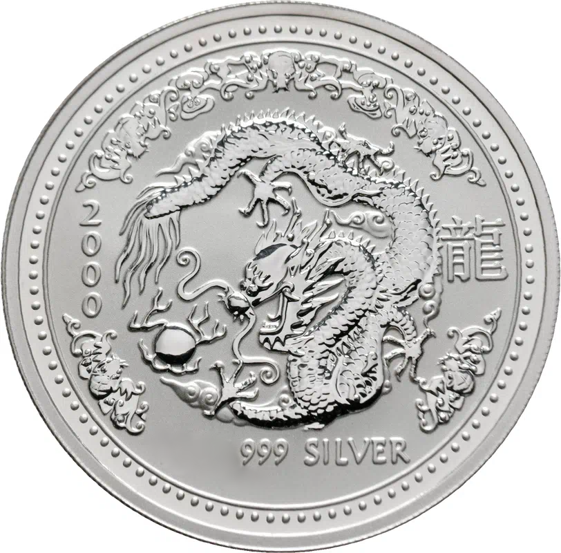 Lunar I Drache 5 Unzen Silbermünze 2000 | differenzbesteuert