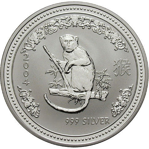 Lunar I Affe 10 Unzen Silbermünze 2004 | differenzbesteuert