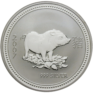 Lunar I Schwein 10 Unzen Silbermünze 2007 | differenzbesteuert