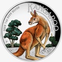 Australien Känguru 1 Unze Silbermünze 2023 coloriert - Proof | High Relief