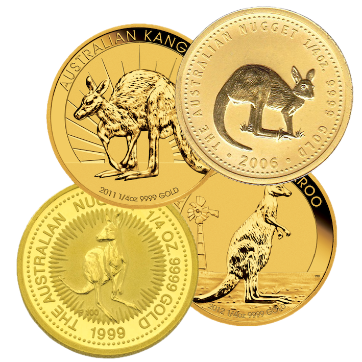 Känguru/Nugget 1/4 Unze Goldmünze verschiedene Jahre