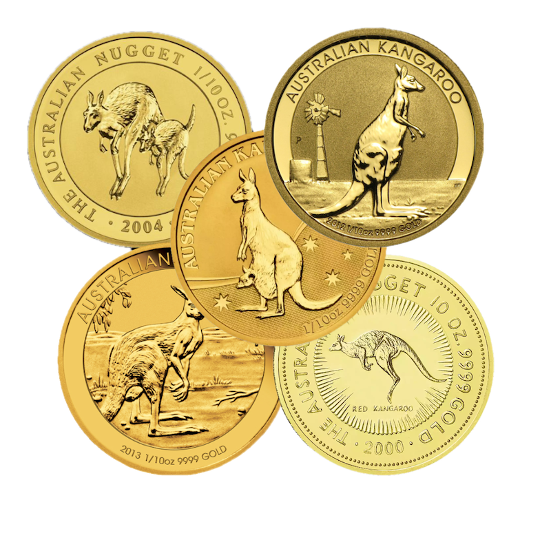 Känguru/Nugget 1/10 Unze Goldmünze verschiedene Jahre
