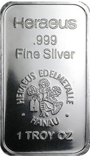 1 Unze Silberbarren Heraeus