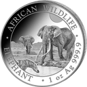 Somalia Elefant 1 Unze Silbermünze 2026
