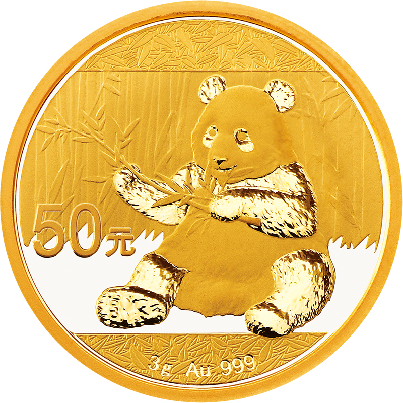 China Panda 3g Goldmünze 2017