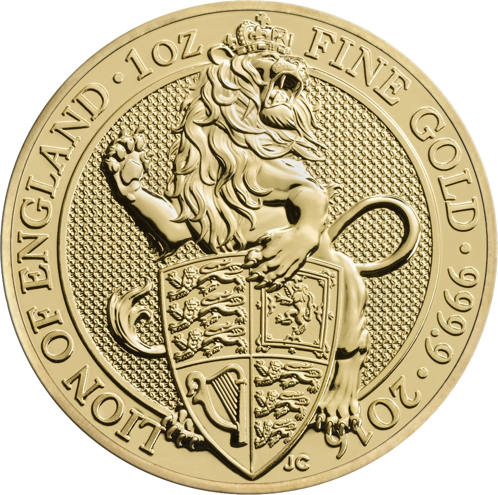 Queen's Beasts Löwe 1 Unze Goldmünze 2016