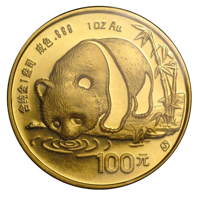 China Panda 1 Unze Goldmünze 1987