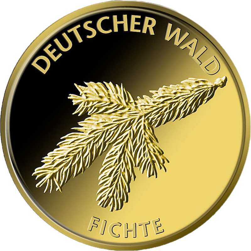 20 Euro Deutscher Wald Fichte 1/8 oz Goldmünze 2012 (J)