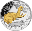 Somalia Elefant 1 Unze Silbermünze 2023 | teilvergoldet